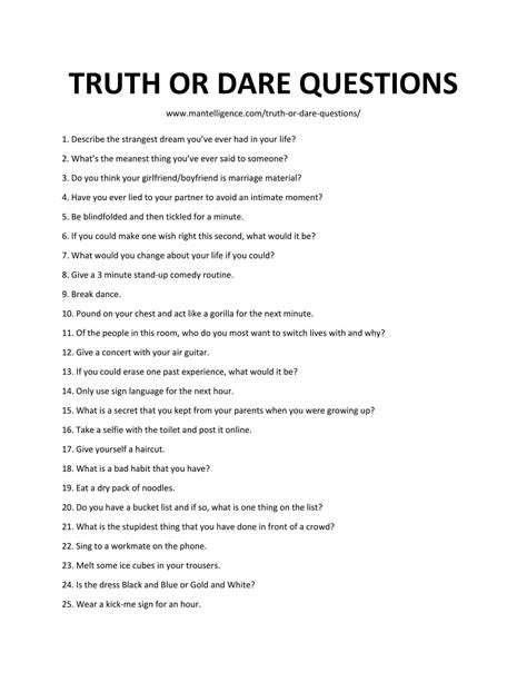 251 Truth or Dare Questions That Are Actually Good